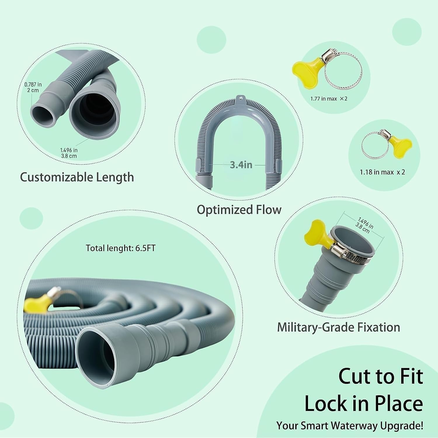 Portable Washer Drain Hose Extension Kit, detail view